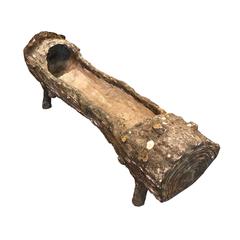 Faux Bois Log Shape Planter, France, 1950s