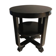 Ebonized Round Side Table, Austria, 1930s