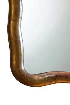 Gold Gilt Wavy Wood Frame Mirror, France, circa 1850