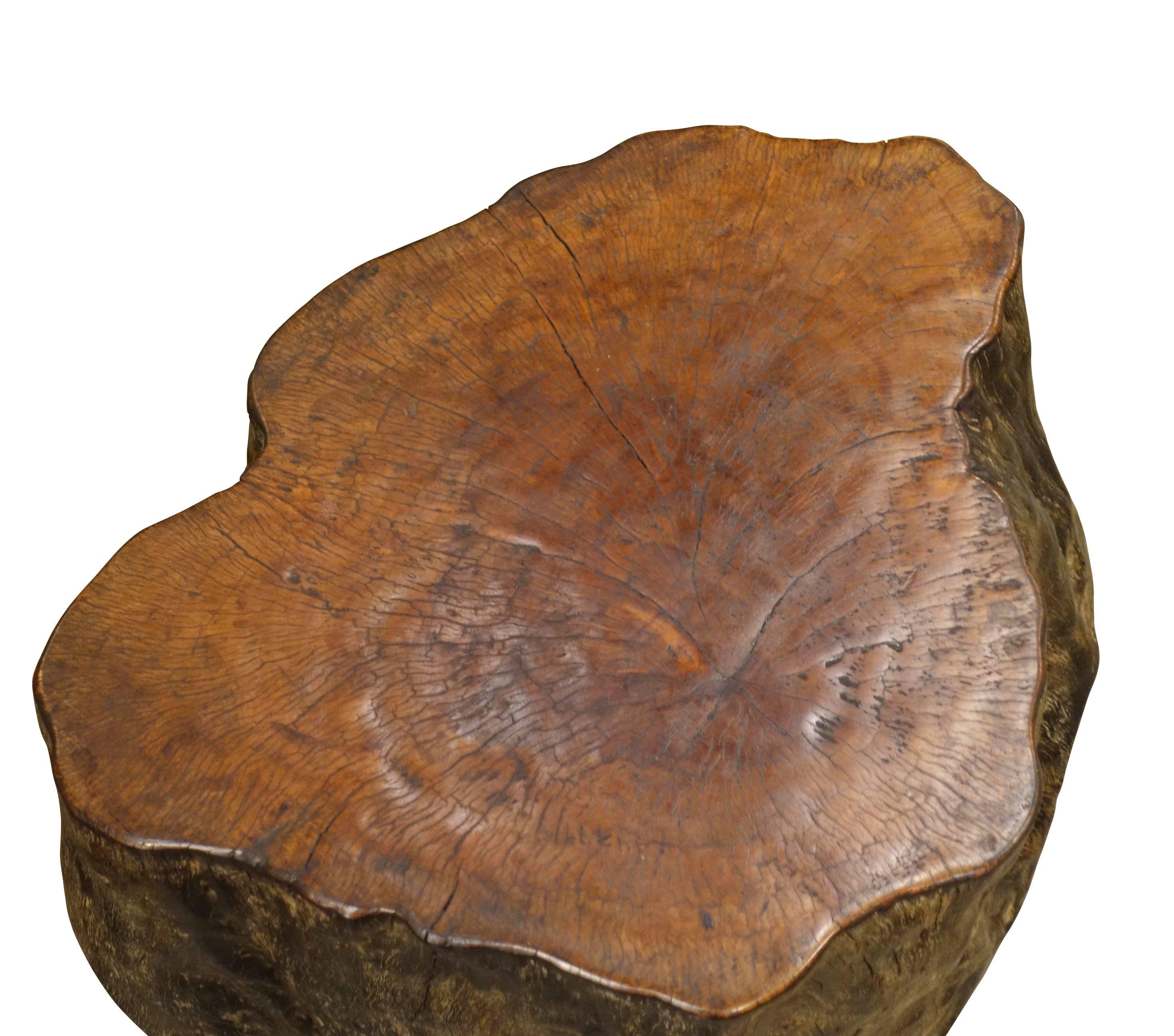 Contemporary Indonesian lychee wood side table.
Polished top and cerused base. 
     