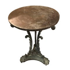 Bronze Fluted Leg Round Side Table, England, 19th Century