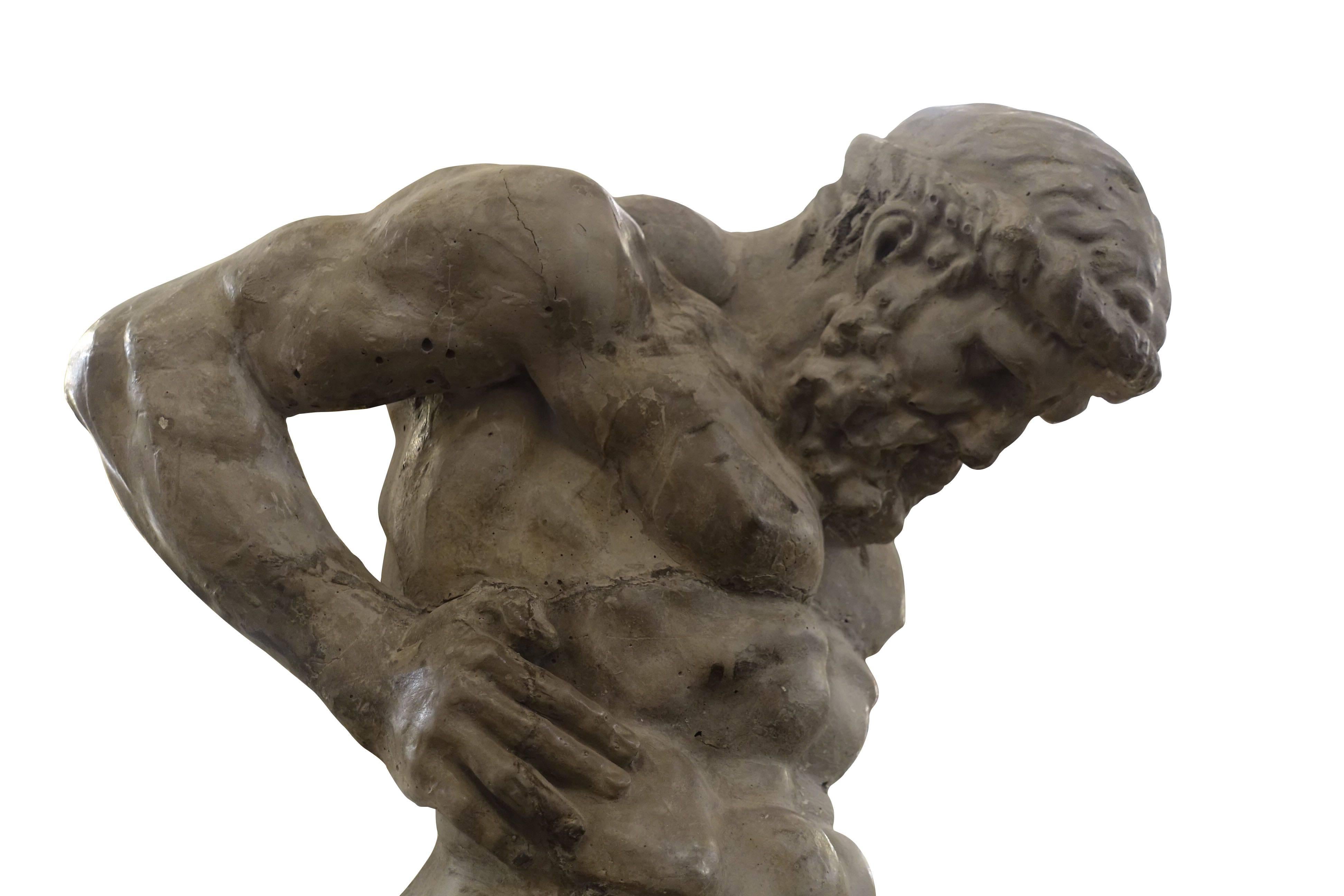 French 19th Century Plaster Sculpture of Atlas, France