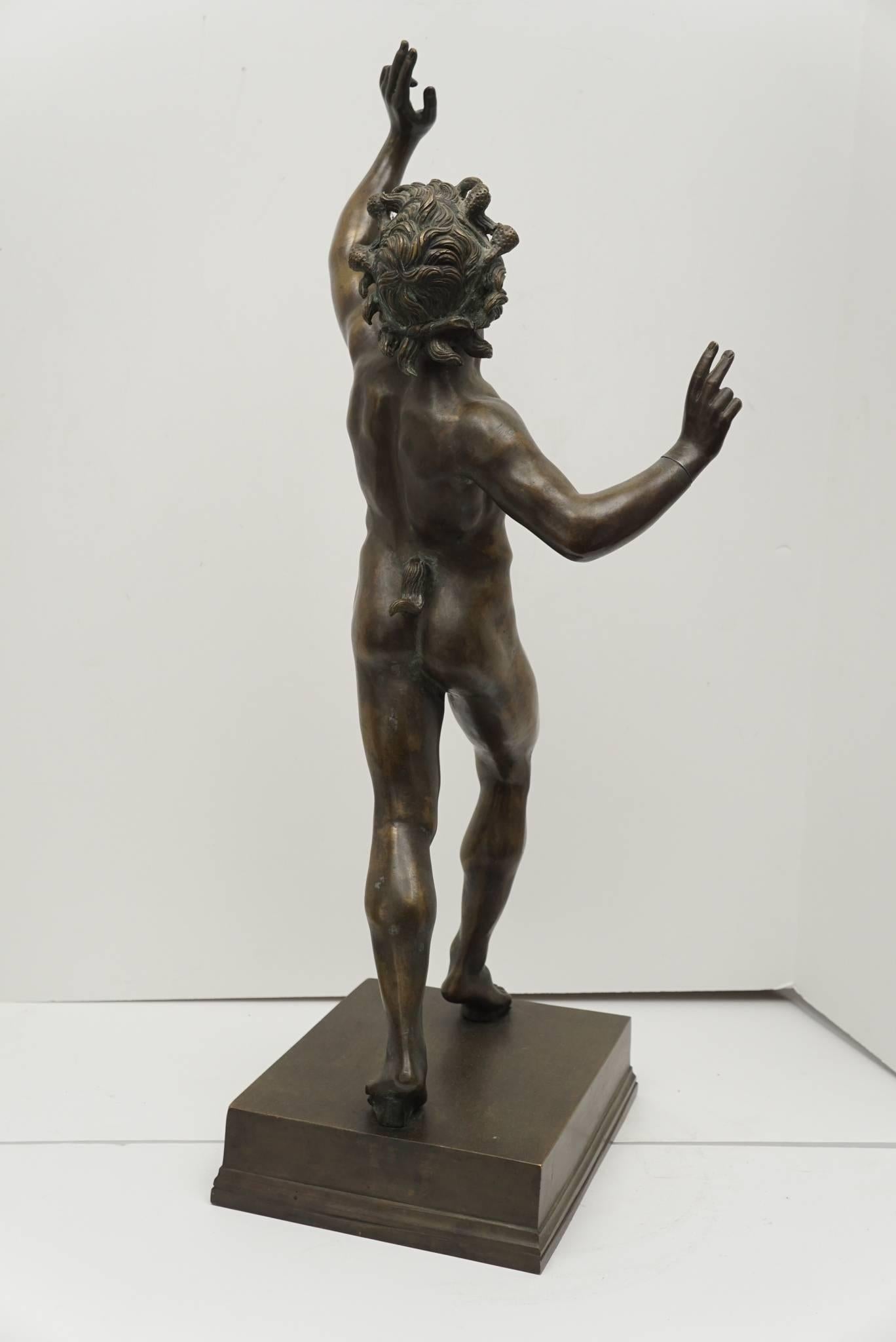 Late 19th Century Italian Grand Tour Bronze Casting of the Faun of Pompeii In Good Condition In Hudson, NY