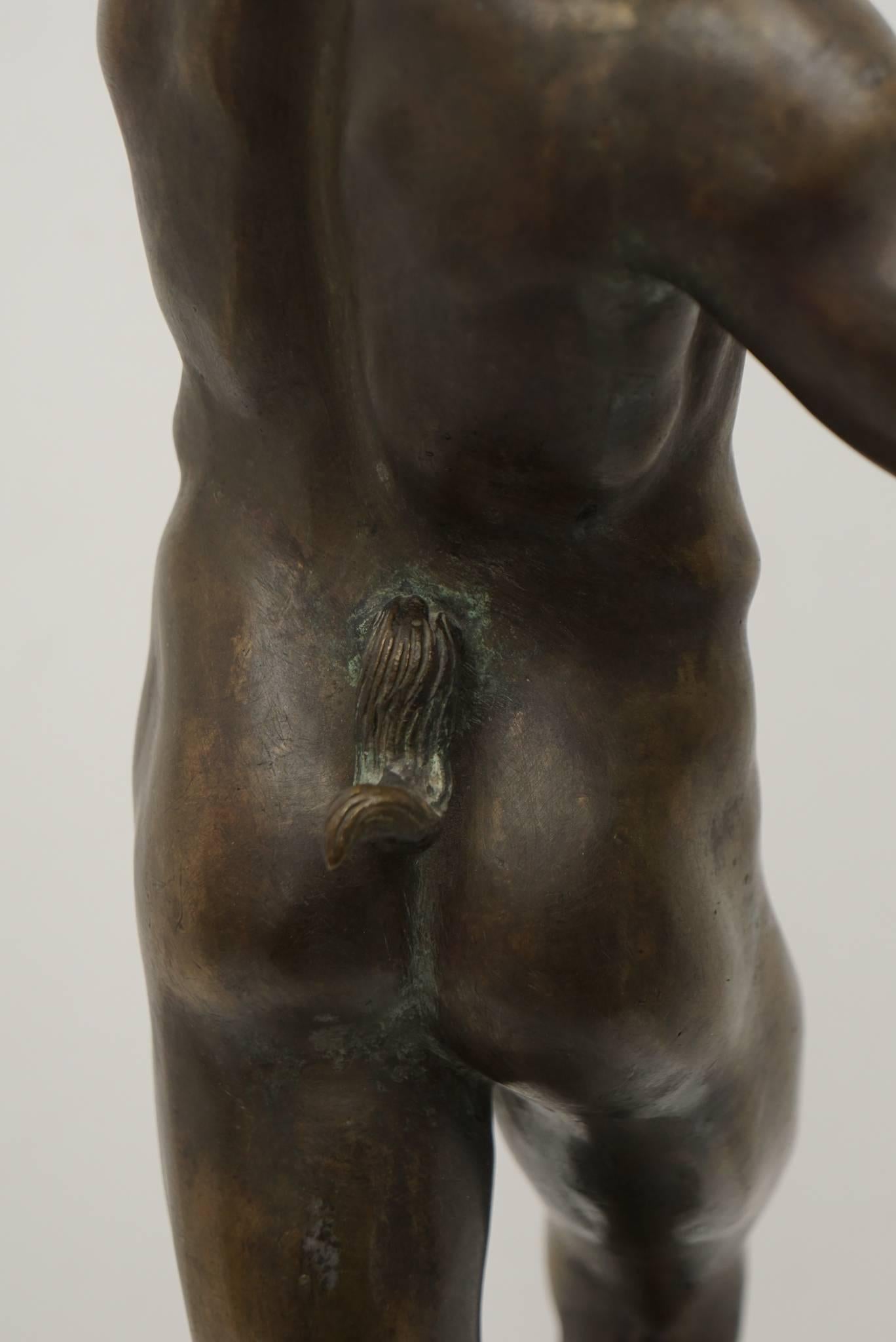 Late 19th Century Italian Grand Tour Bronze Casting of the Faun of Pompeii 1
