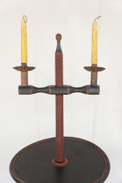 Vintage Colonial Style Adjustable Candlestand Table