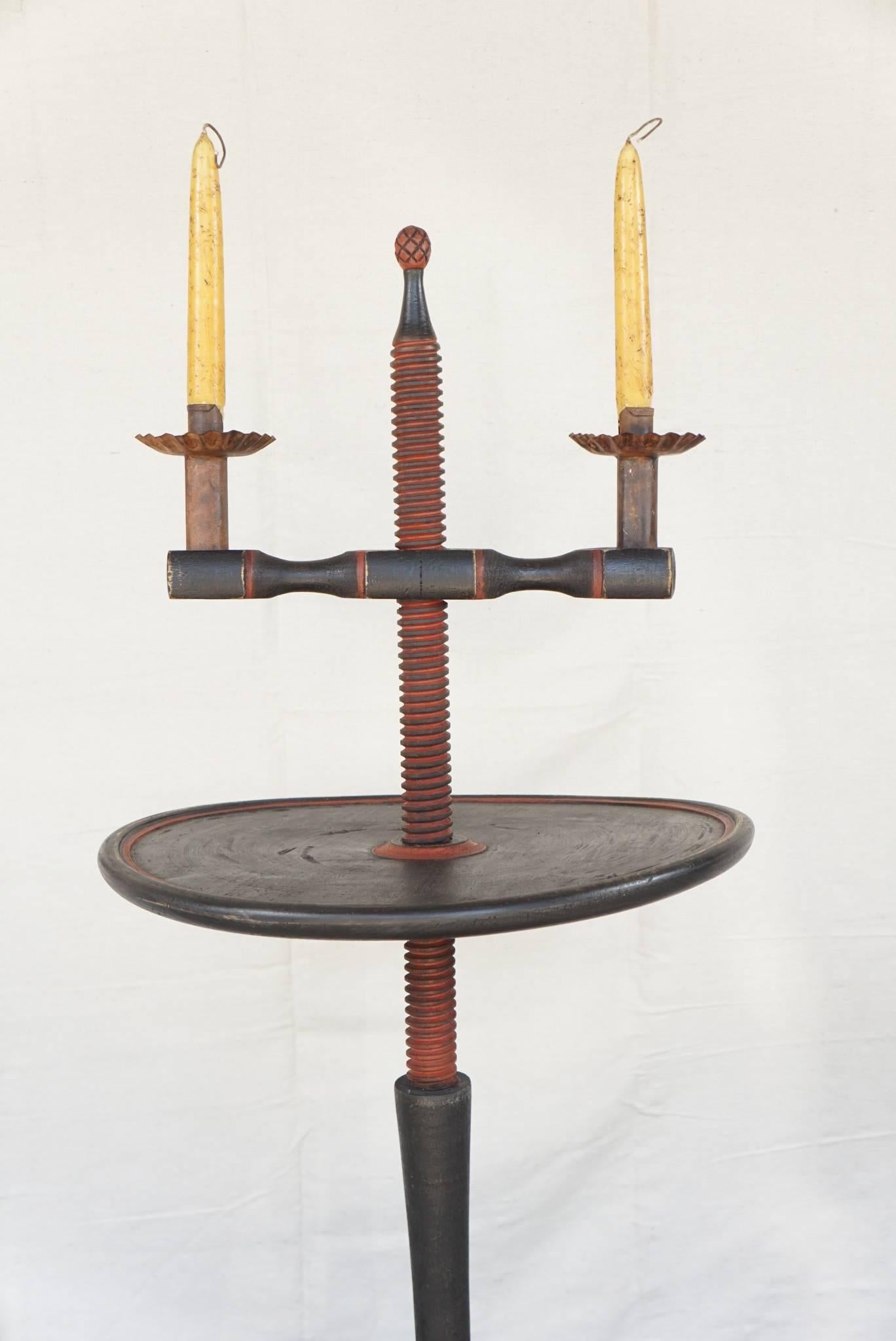 American Colonial Vintage Colonial Style Adjustable Candlestand Table