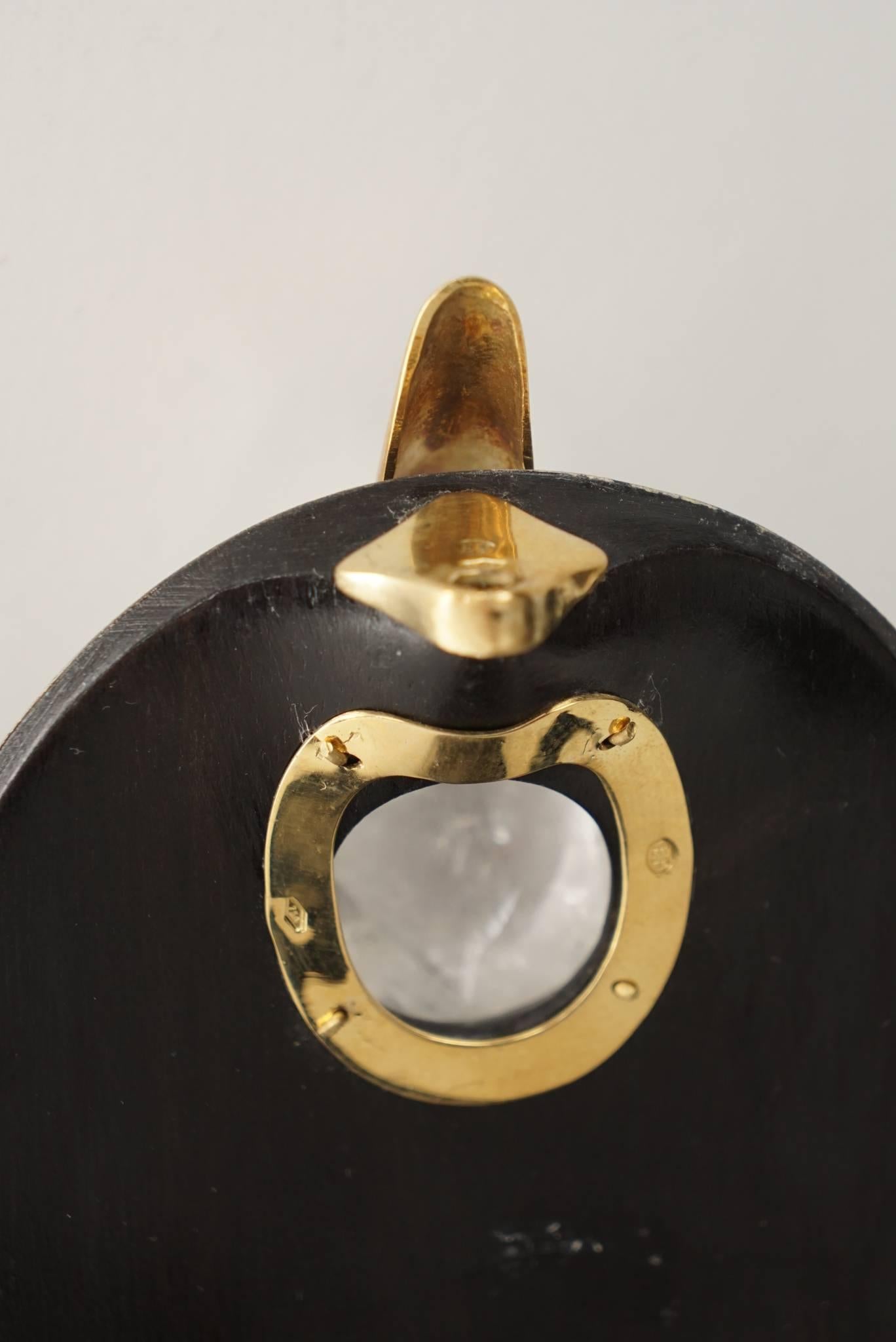 Emanuele Pantanella Minaudiere in Carved Ebony, Rock Crystal and 18-Carat Gold For Sale 1