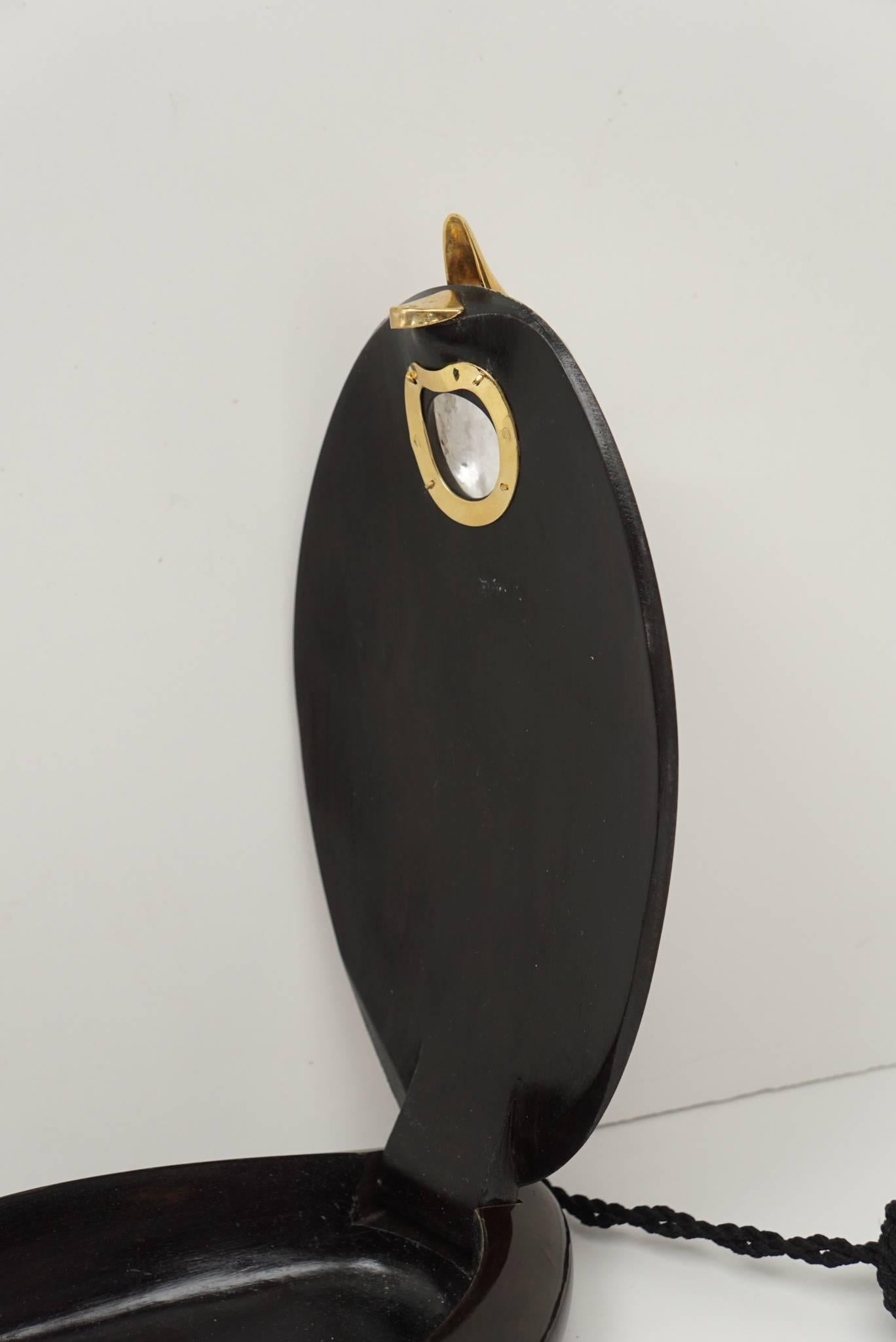 Emanuele Pantanella Minaudiere in Carved Ebony, Rock Crystal and 18-Carat Gold In Excellent Condition For Sale In Hudson, NY