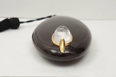 Emanuele Pantanella Minaudiere in Carved Ebony, Rock Crystal and 18-Carat Gold