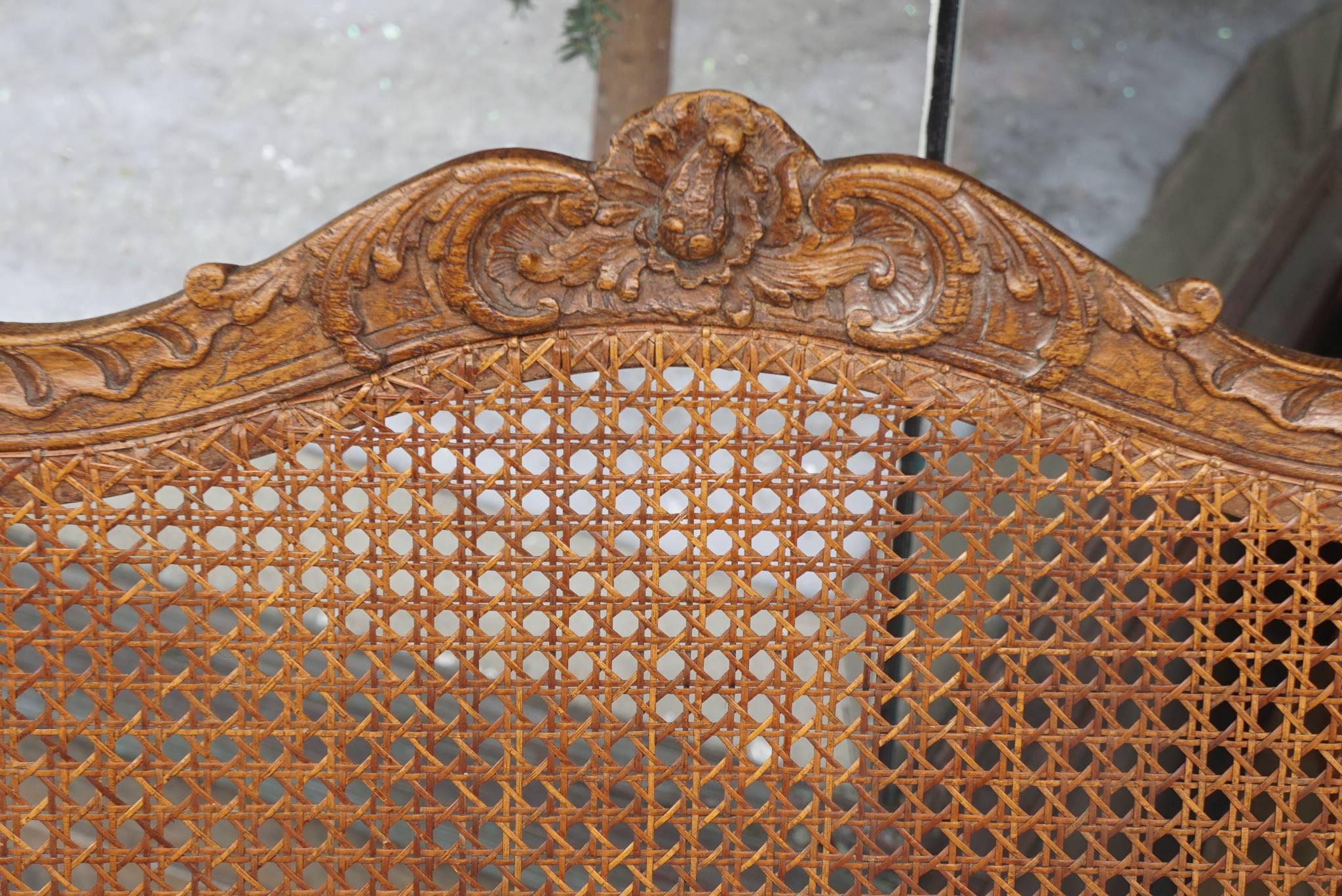 Pair of Late 19th-Early 20th Century Carved Oak Regence Fauteuils For Sale 2