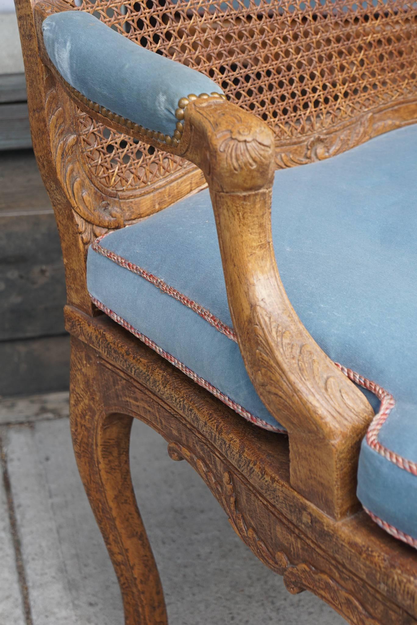 19th Century Pair of Late 19th-Early 20th Century Carved Oak Regence Fauteuils For Sale
