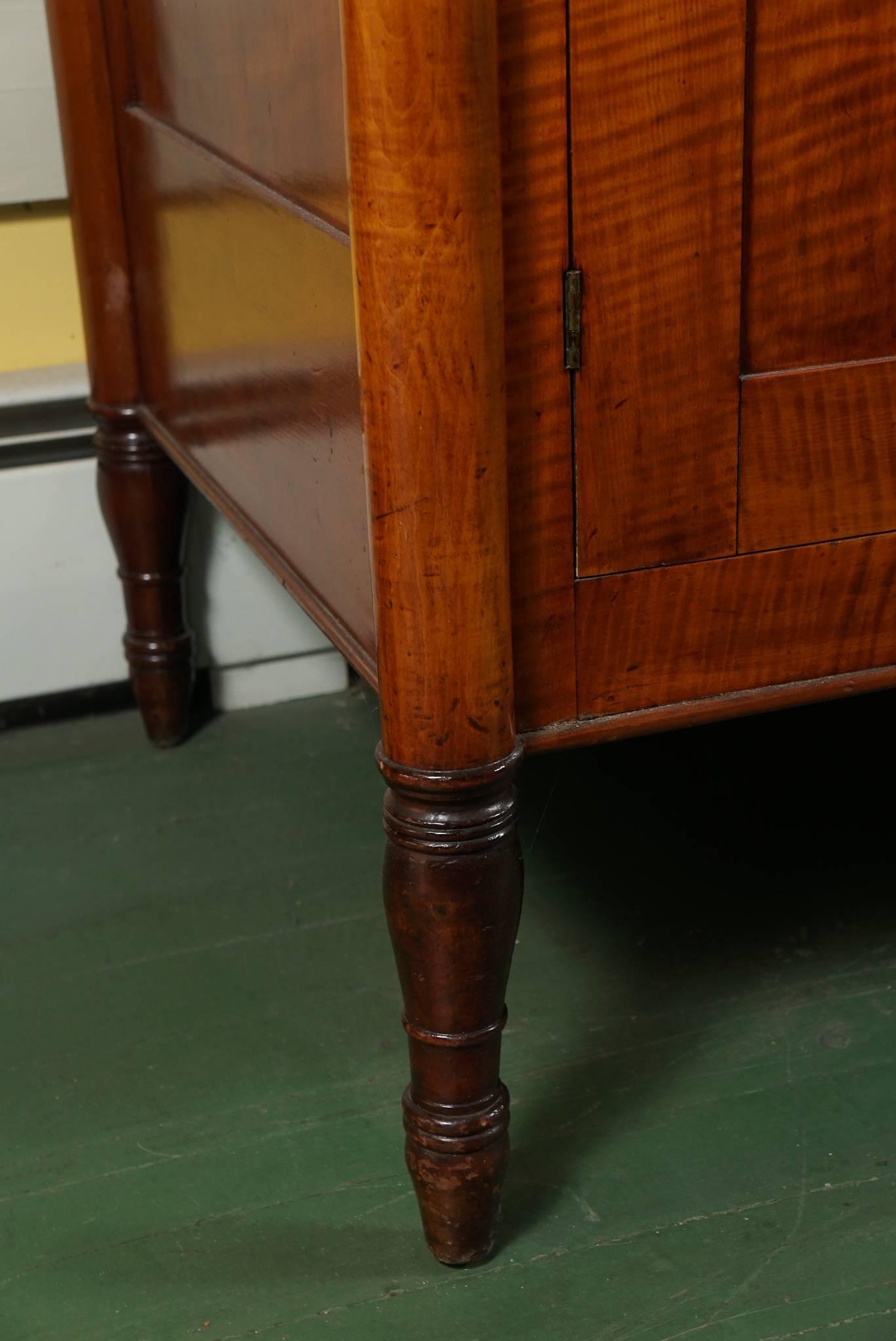 American  19th Century Federal New England Tiger Maple Sideboard