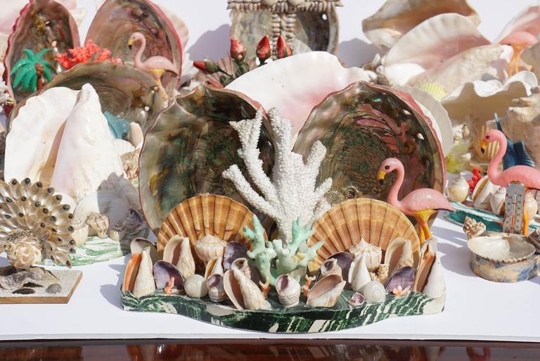 Collection of 30 Vintage Shell, Coral and Plastic Sea Side Souvenir