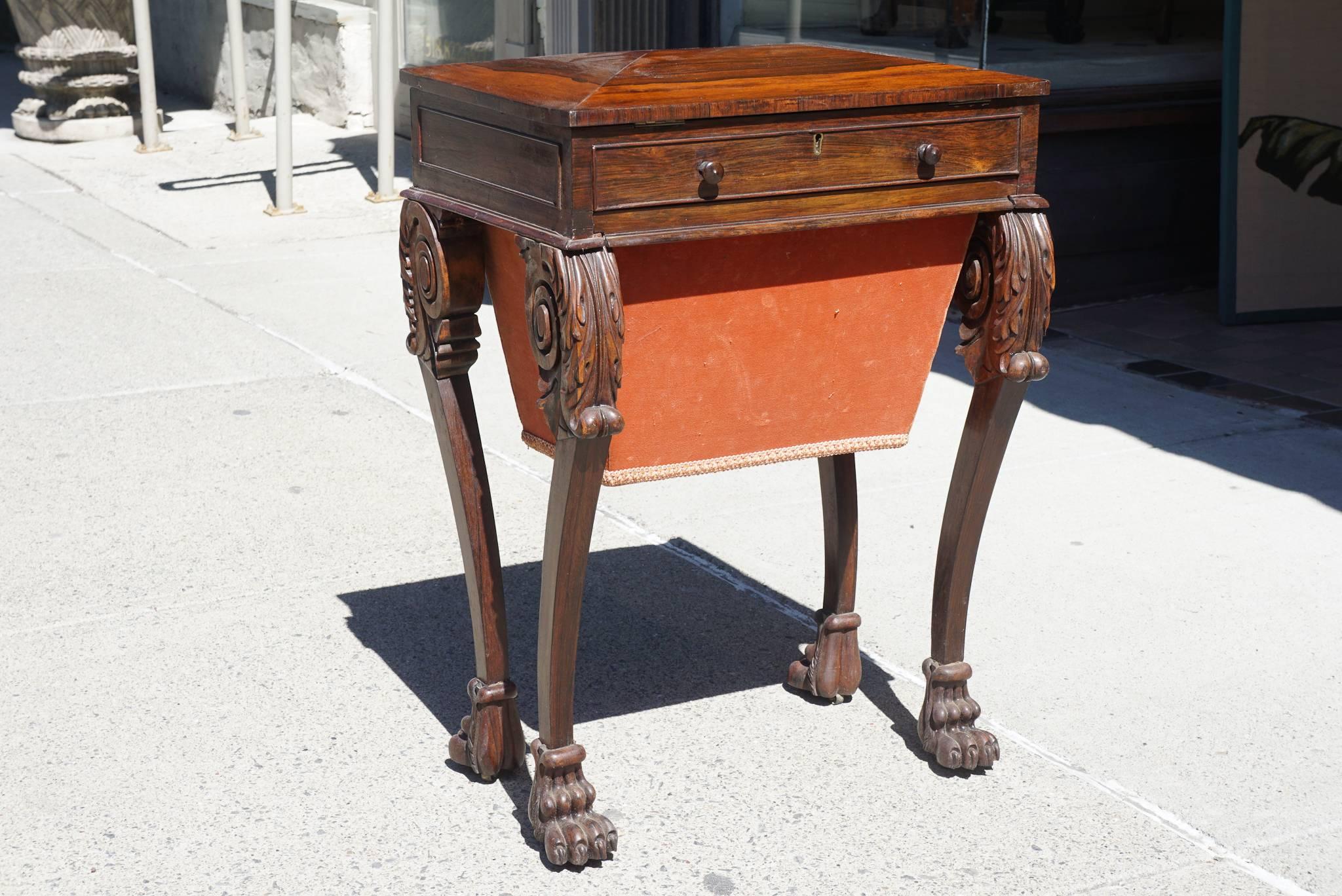 Period Regency Rosewood Work Table For Sale 1