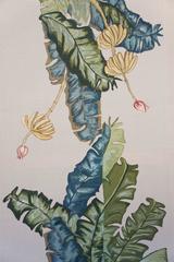 Large Early 20th Century Crewel Fabric Panel