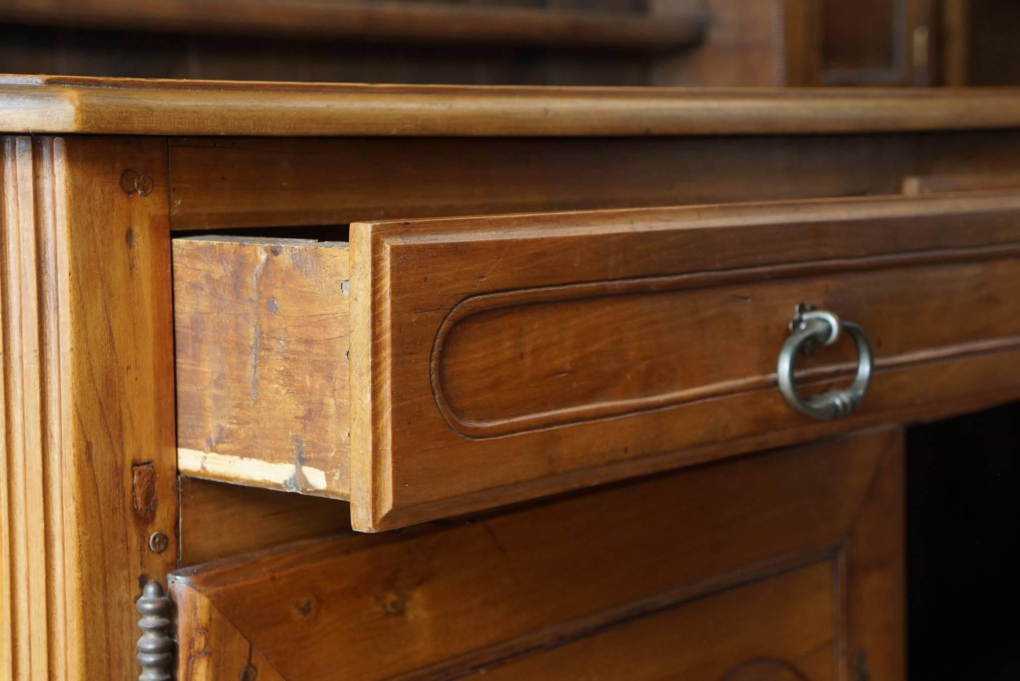 Carved 18th Century French Louis XIV Cherry Buffet