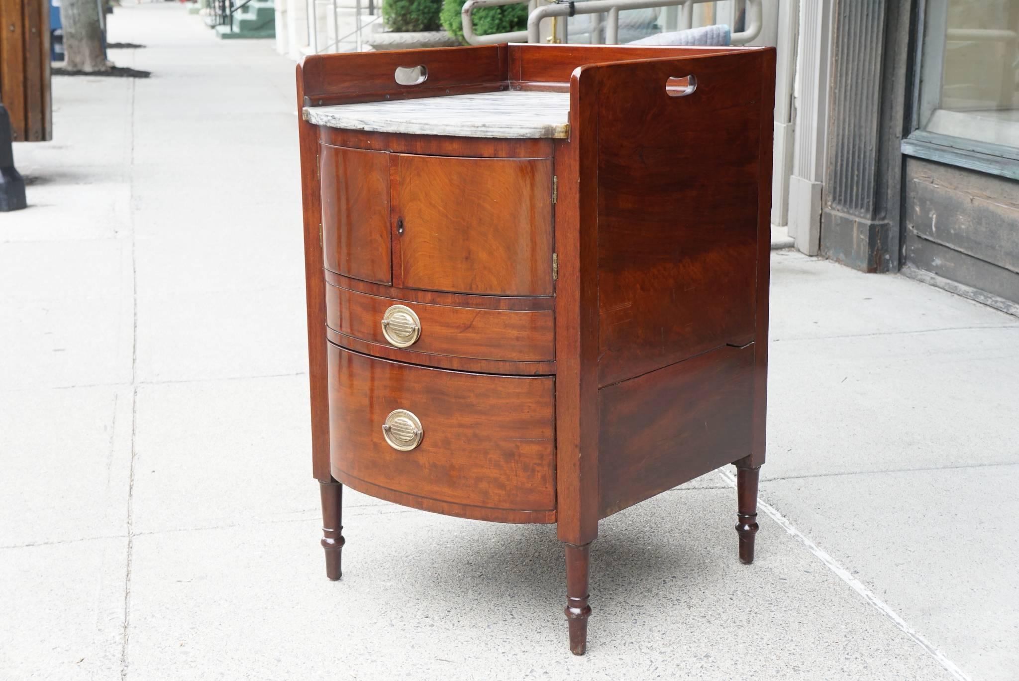 Mahogany Late George III or Early Regency Gentleman's Bed Side Cupboard