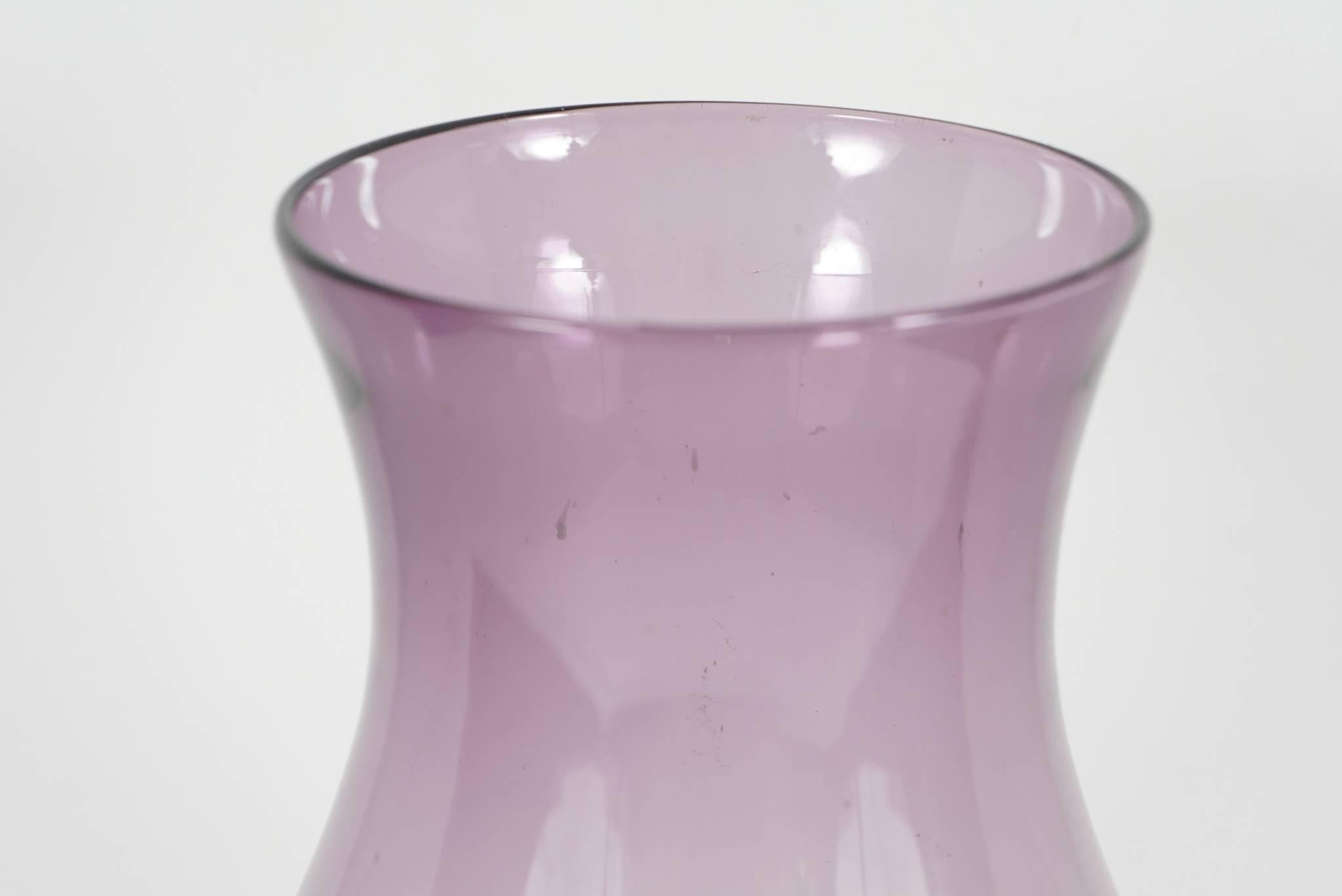 Regency Pair Purple Blown Glass Hurricane Shades from the Estate of Paul & Bunny Mellon