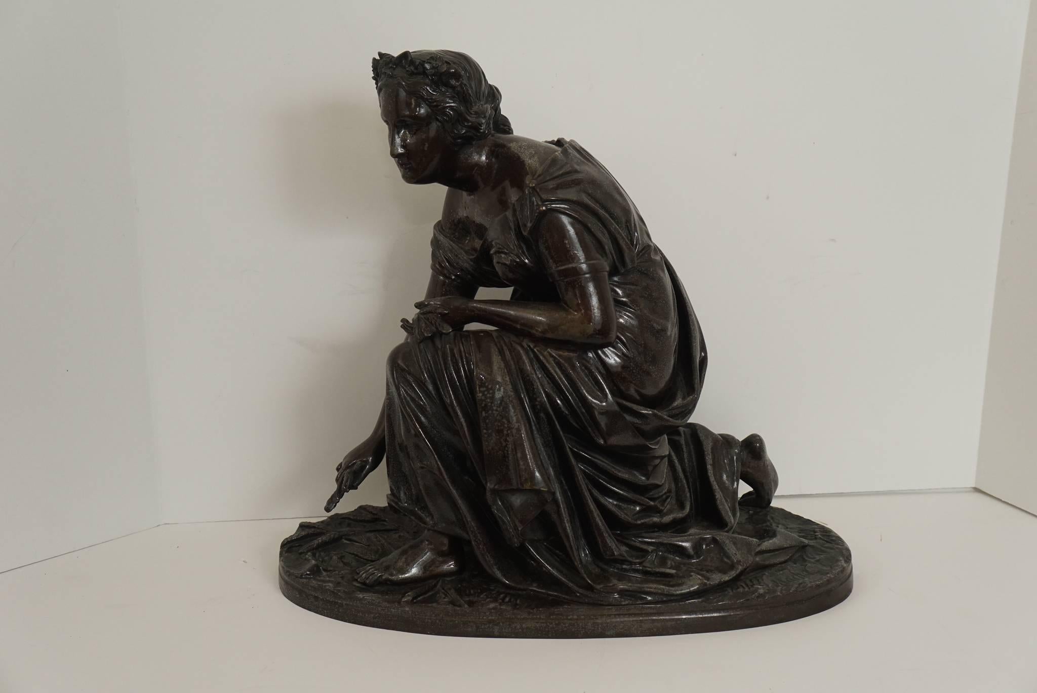 Nice Late 19th Century French Bronze Sculpture of a Classical Maiden 5