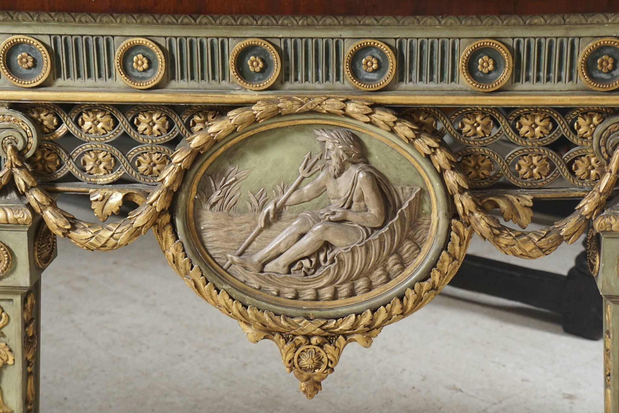 Anglais Grande et importante table console de style Louis XVI de Blairsden House en vente