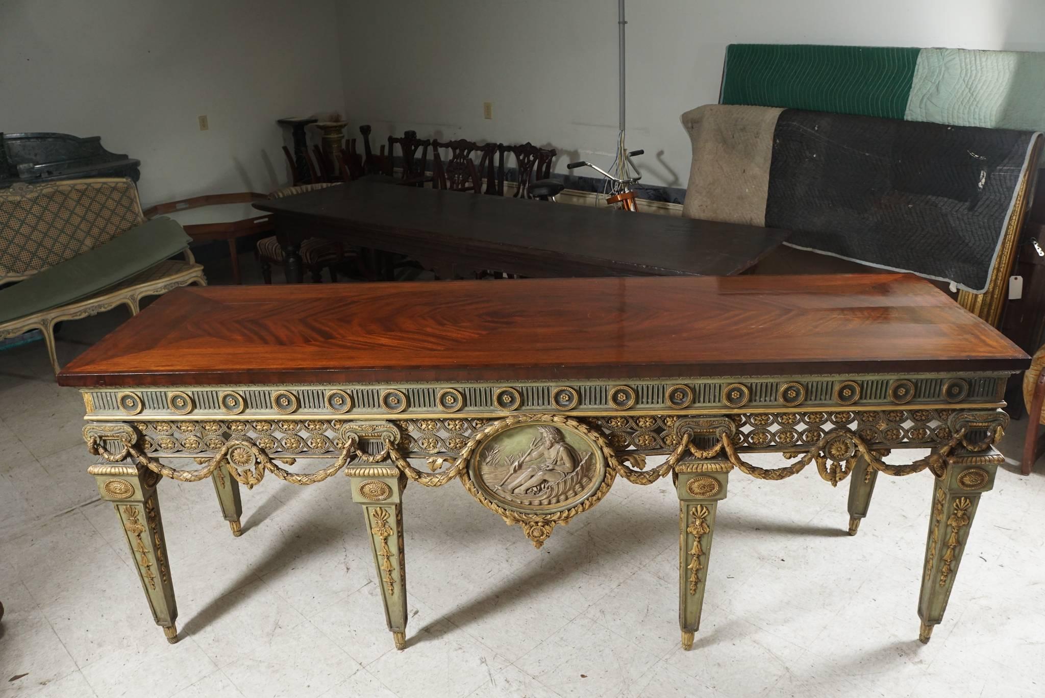English Large and Important Louis XVI Style Console Table from Blairsden House For Sale