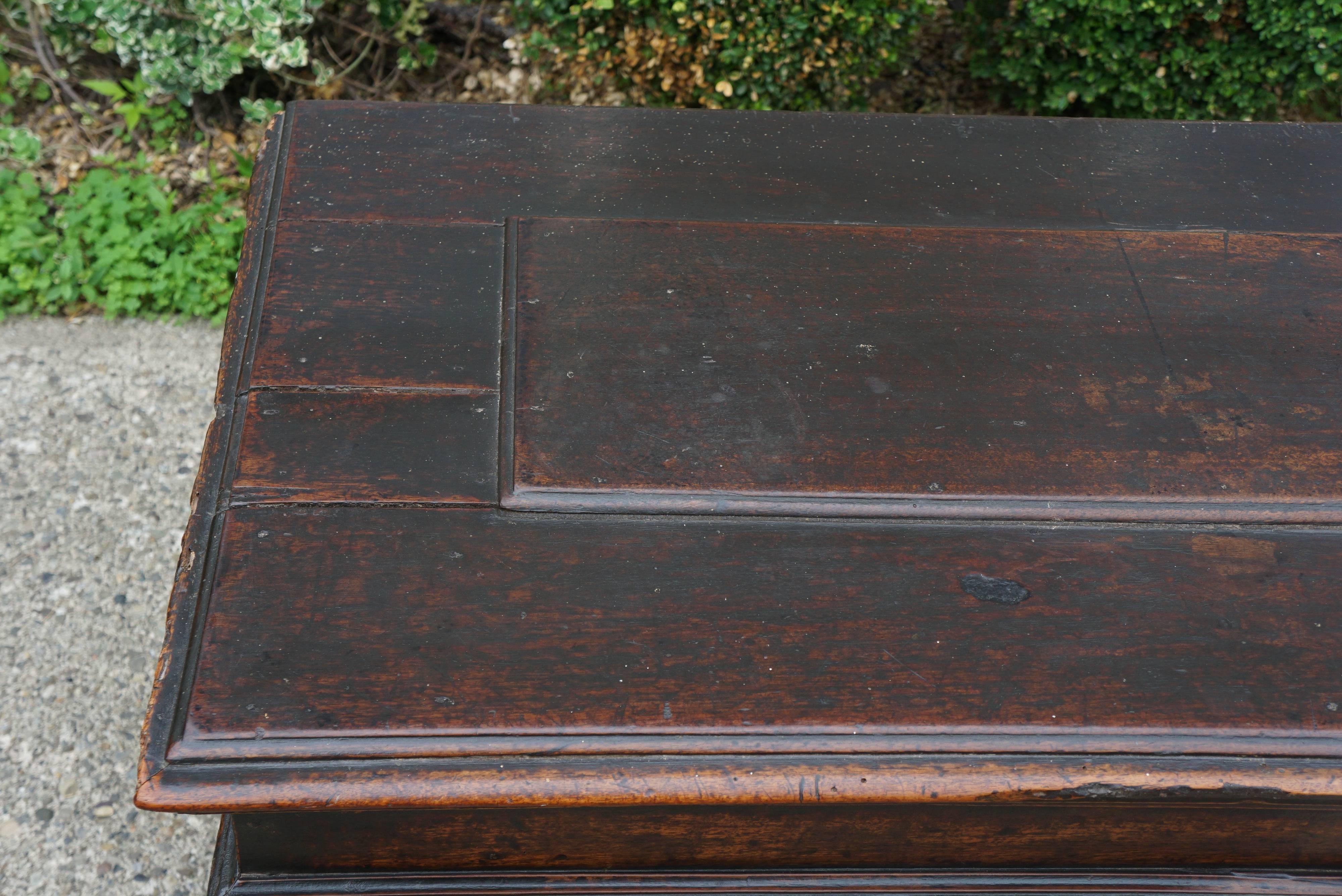 Renaissance Late 17th Century Tuscan Italian Walnut Cassone For Sale