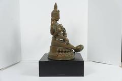 19th Century Tibetan Patinated Bronze Figure of Tara on New Black Base