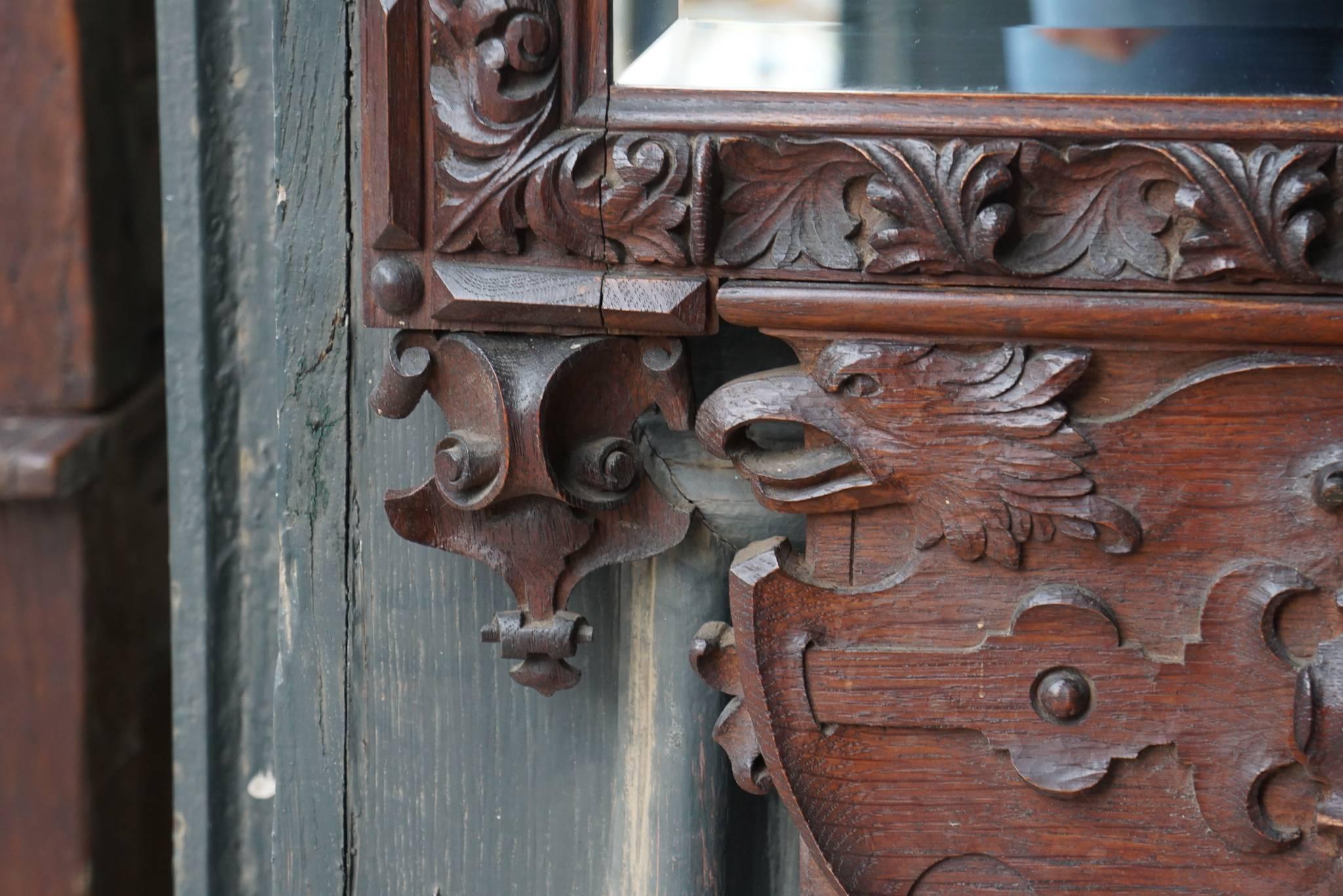 Victorian Carved Oak Mirror in the Georgian Taste 1