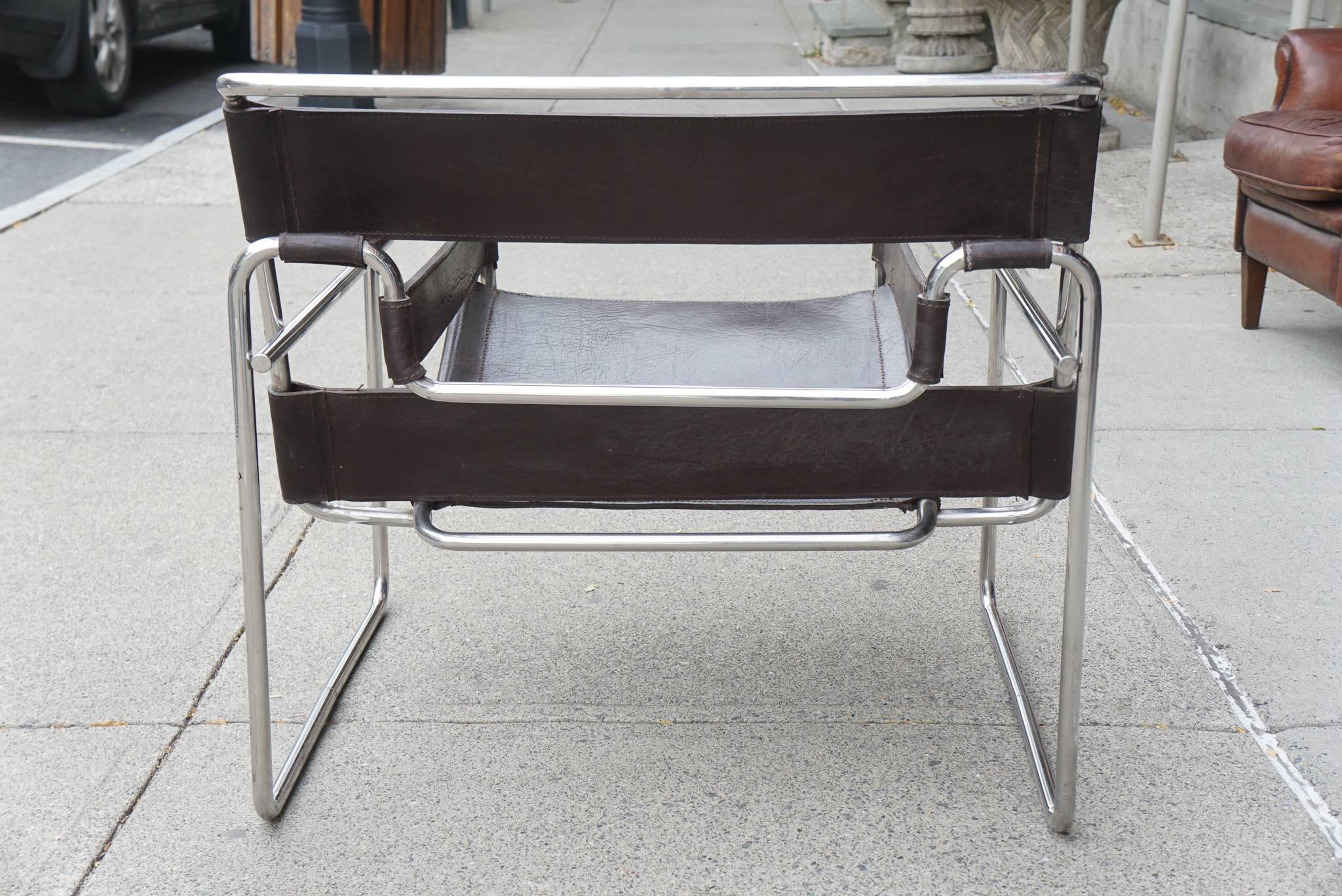 chrome leather chair