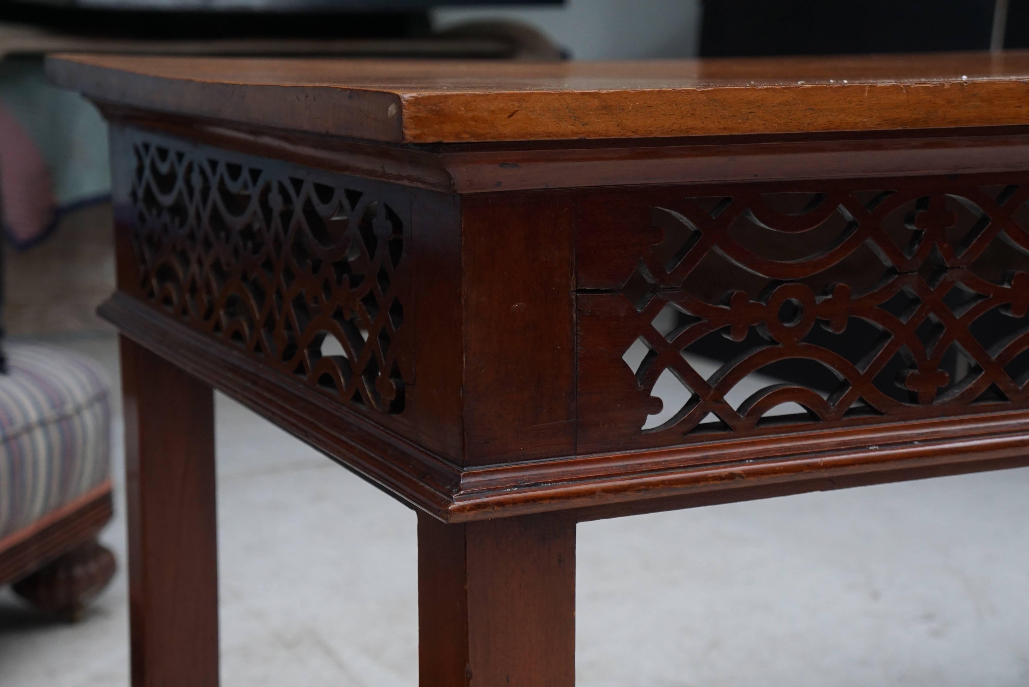 Hand-Carved  English, 19 Century Large Georgian Style Mahogany Console or Servingtable