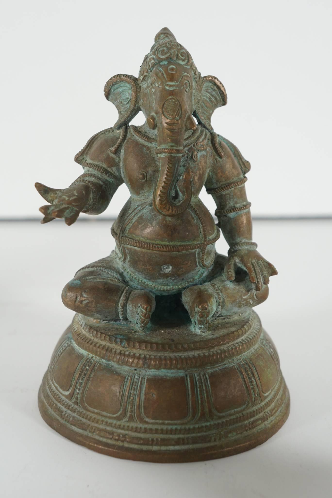 Collection of Five Indian Cast Bronze Figures of Ganesha 2