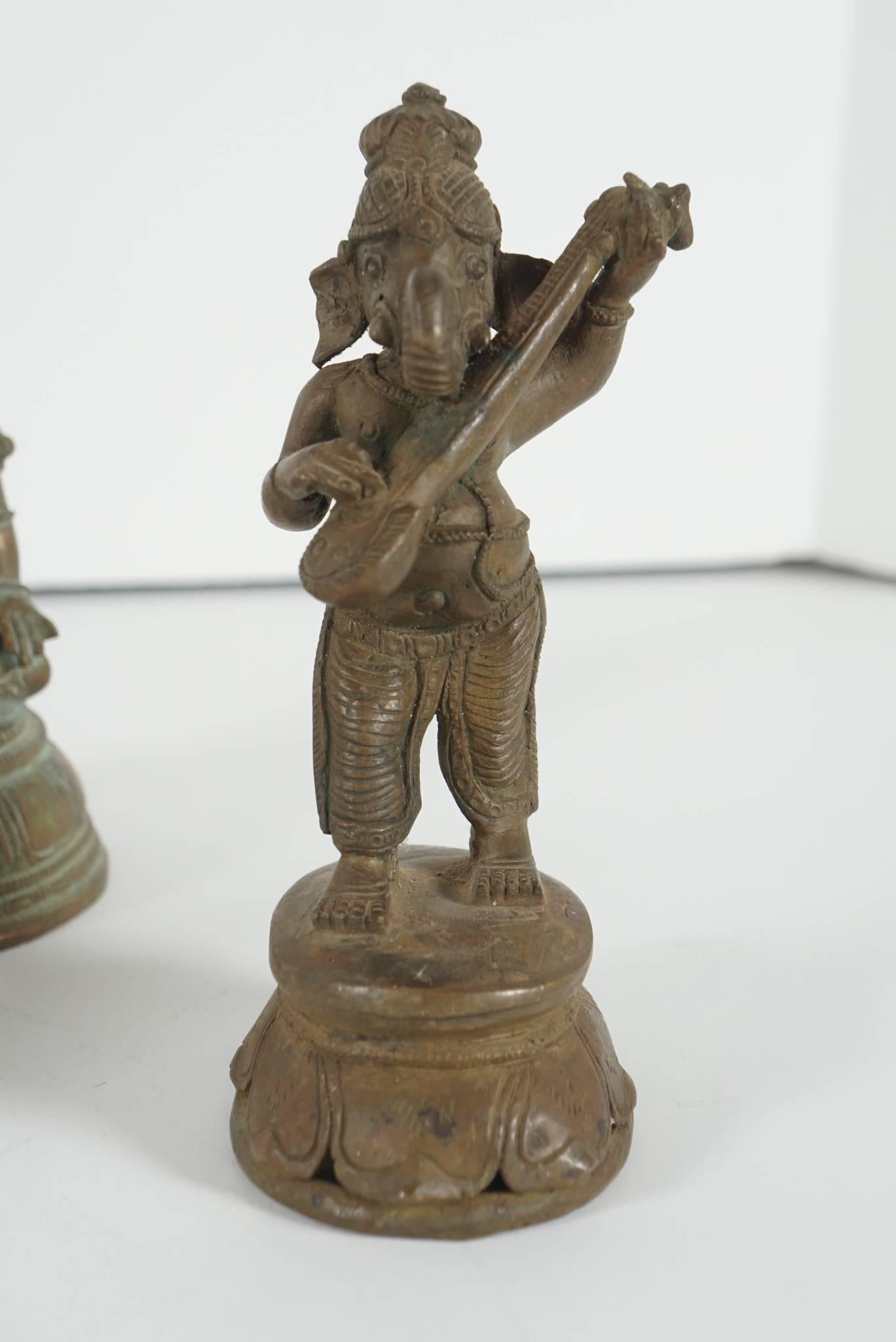 Collection of Five Indian Cast Bronze Figures of Ganesha 3
