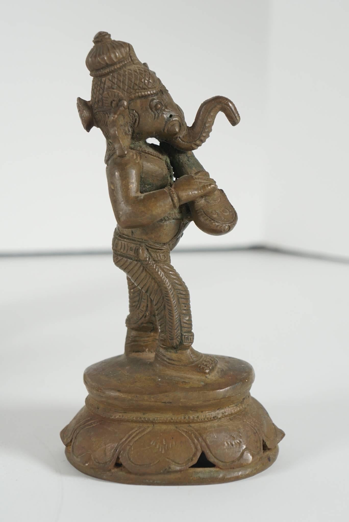Collection of Five Indian Cast Bronze Figures of Ganesha 4