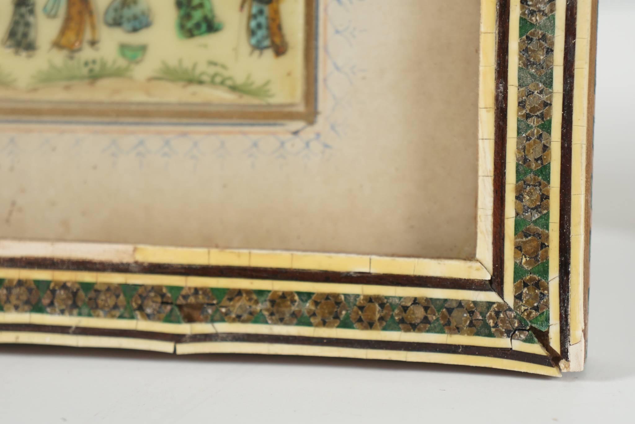 Asian Pair of Miniature Persian Paintings from the Estate of Bunny Mellon