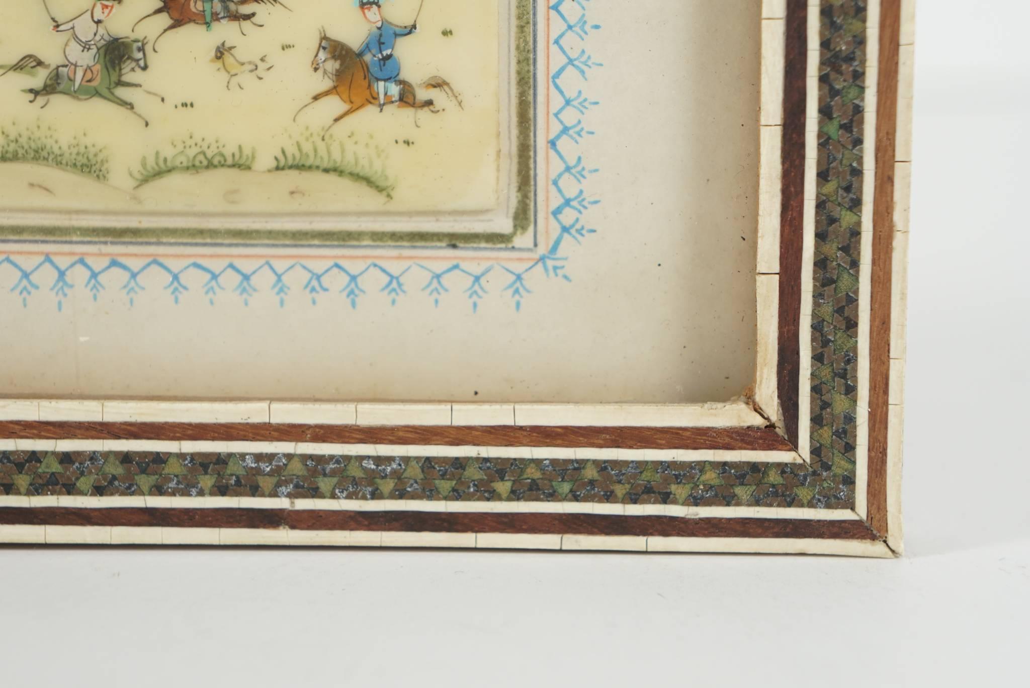 20th Century Pair of Miniature Persian Paintings from the Estate of Bunny Mellon