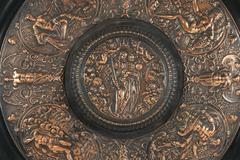 Cast Bronze Copper Flashed Patinated Renaissance Style Charger