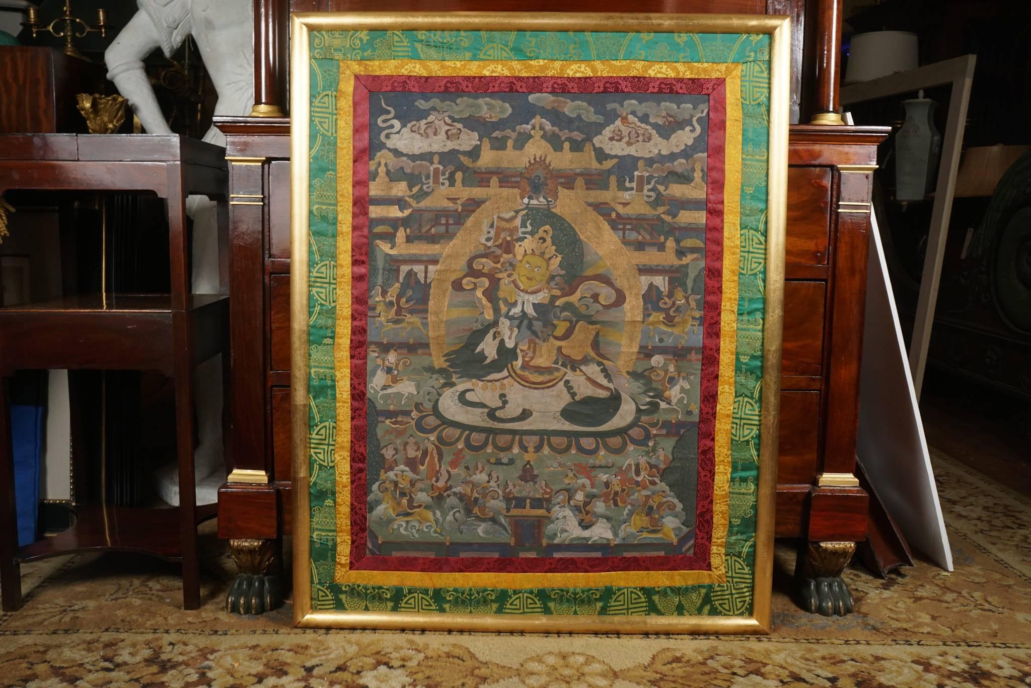 Gilt Early 20th Century Tibetan Thangka For Sale
