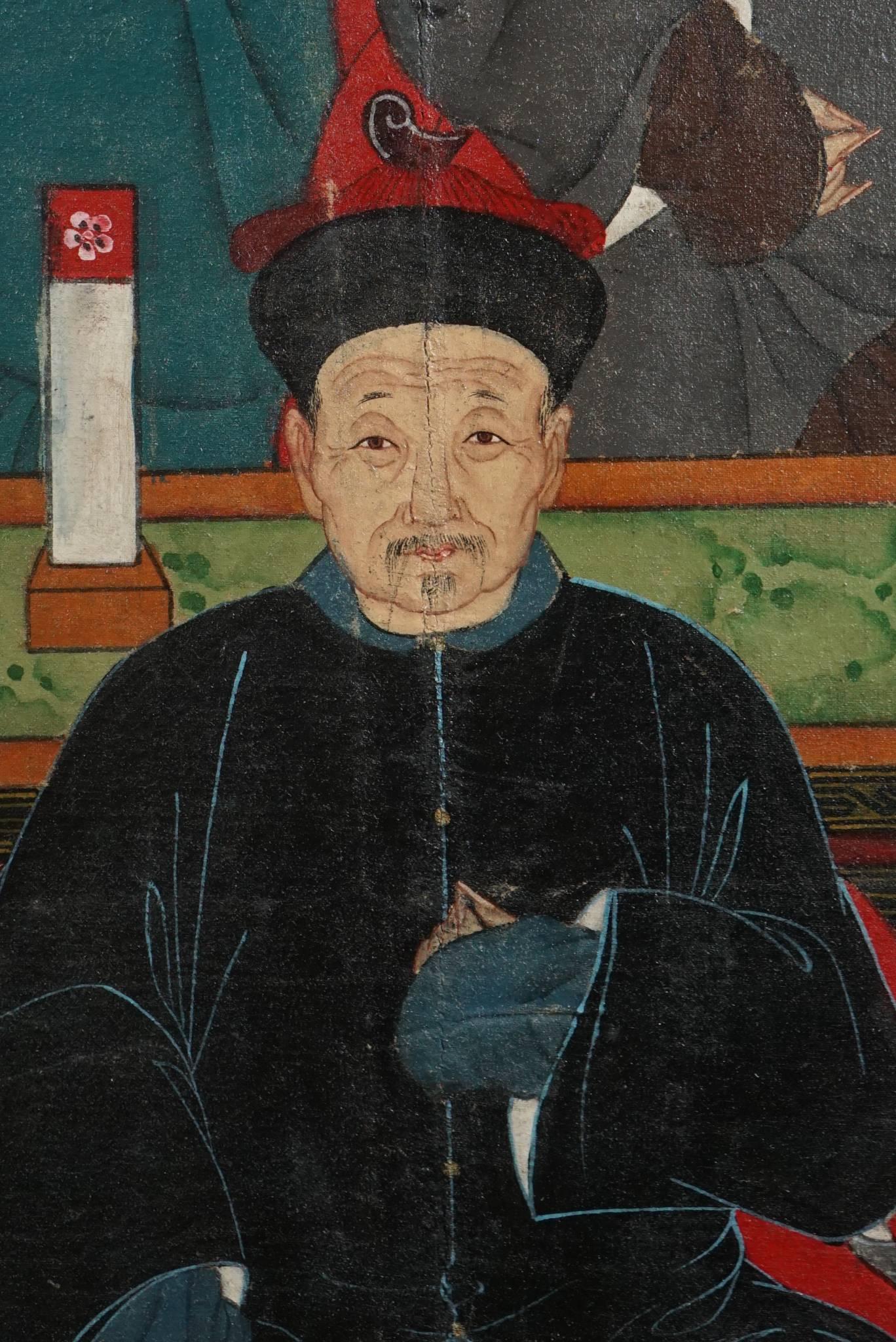 Chinese Republic Period Ancestral Portrait In Good Condition In Hudson, NY