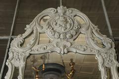 French Regence Period Carved and Painted Wood Mirror