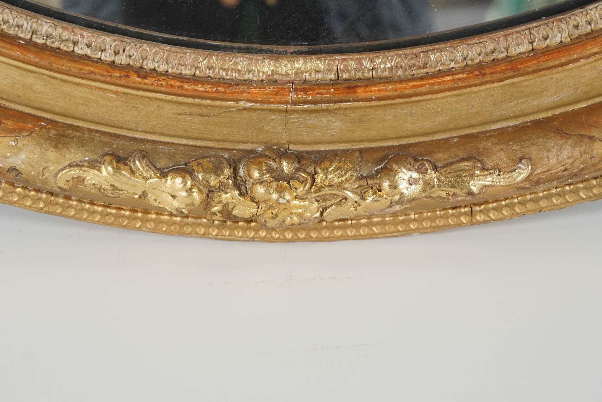 19th Century Victorian Oval Gilded Rococo Revival Mirror For Sale