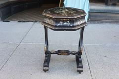 Victorian Papier Mâché and Mother-of-Pearl Inlayed Work Table