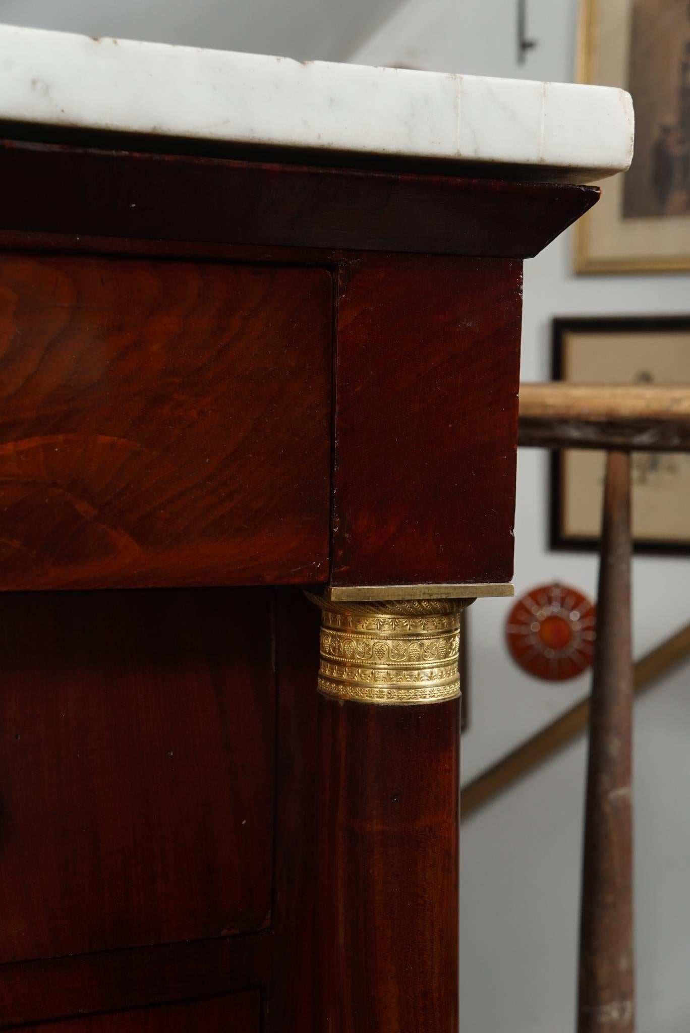 19th Century Period French Empire Commode with Gilded Bronze Hardware and Mounts