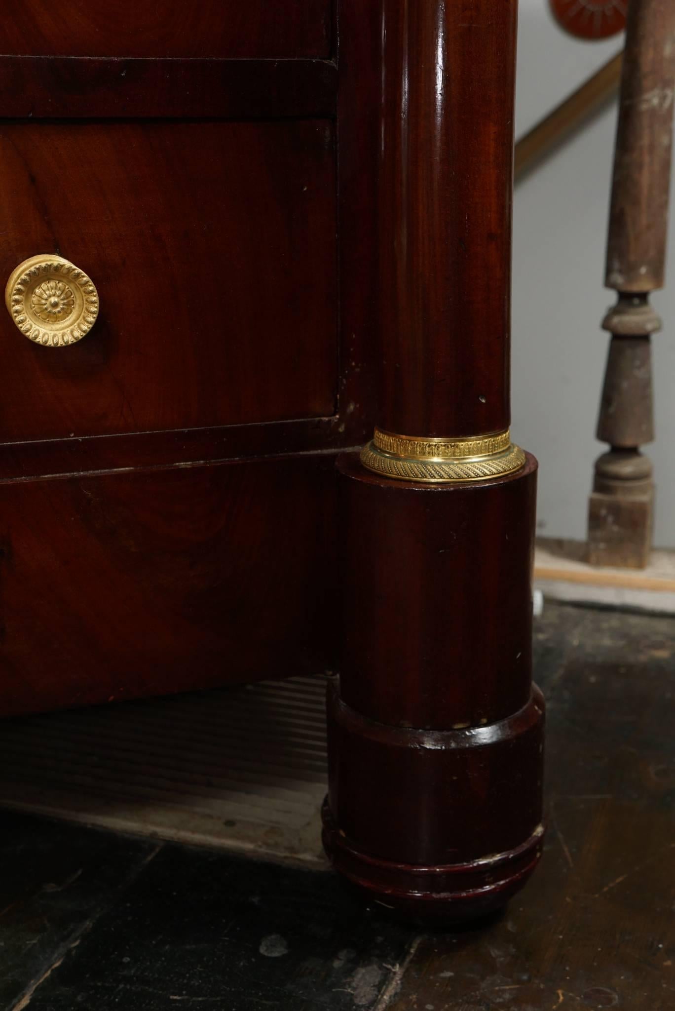 Period French Empire Commode with Gilded Bronze Hardware and Mounts 1