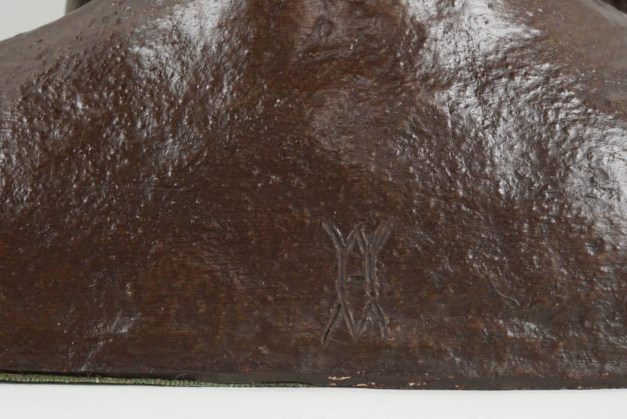 Testa in gesso bronzato di indiano americano dei primi del Novecento In condizioni buone in vendita a Hudson, NY