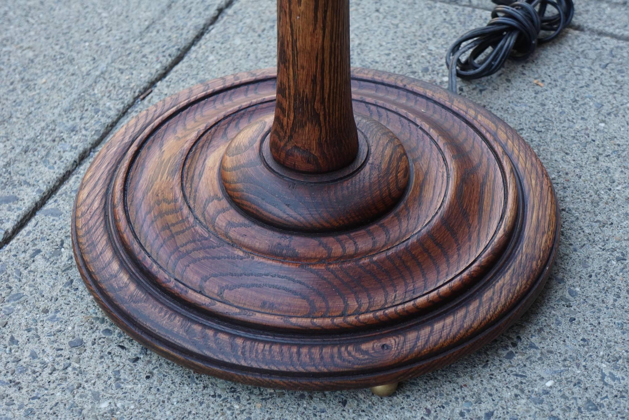 vintage turned wood floor lamp