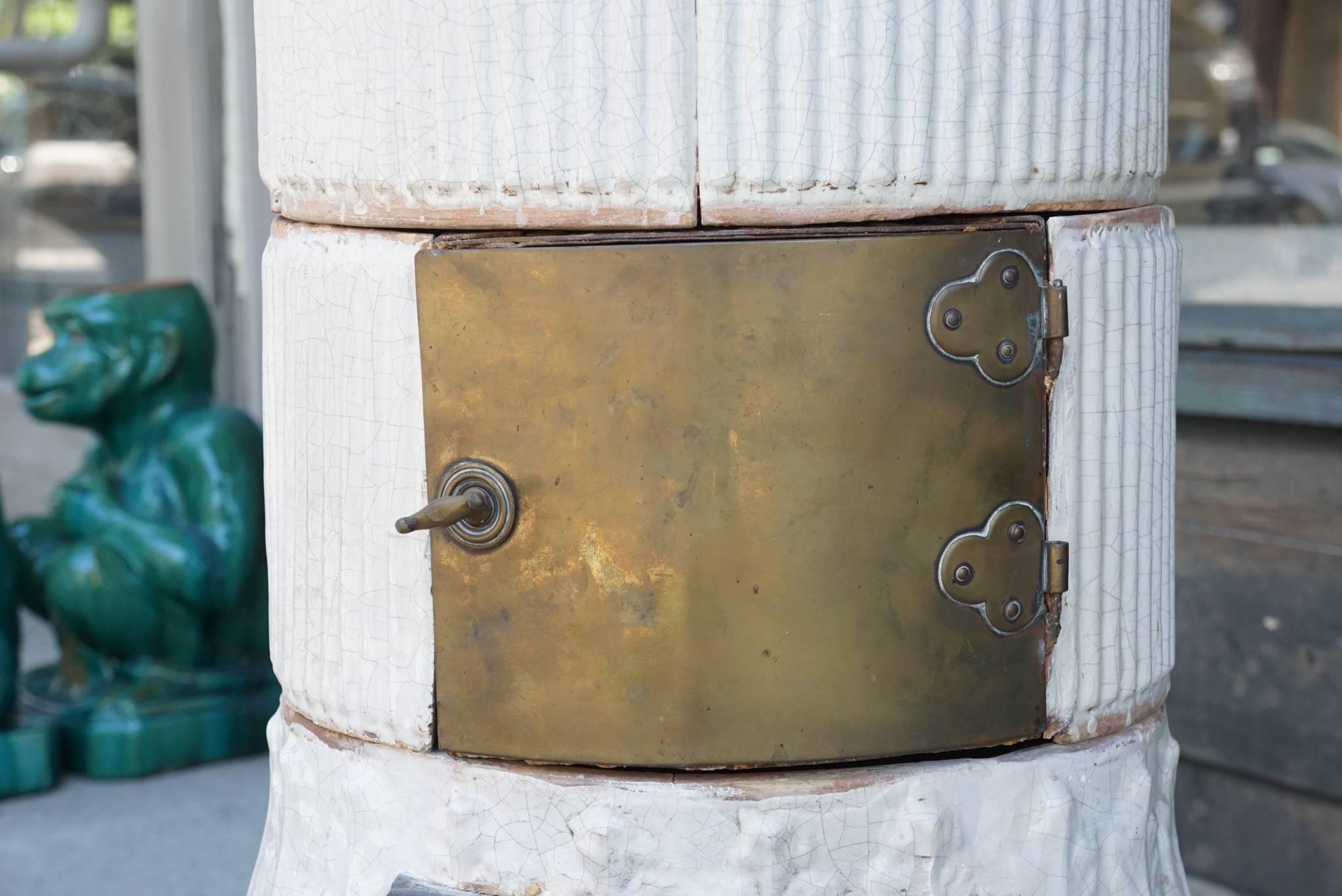 Brass Late 18-Early 19th Century Glazed Stove from the Estate of Paul & Bunny Mellon