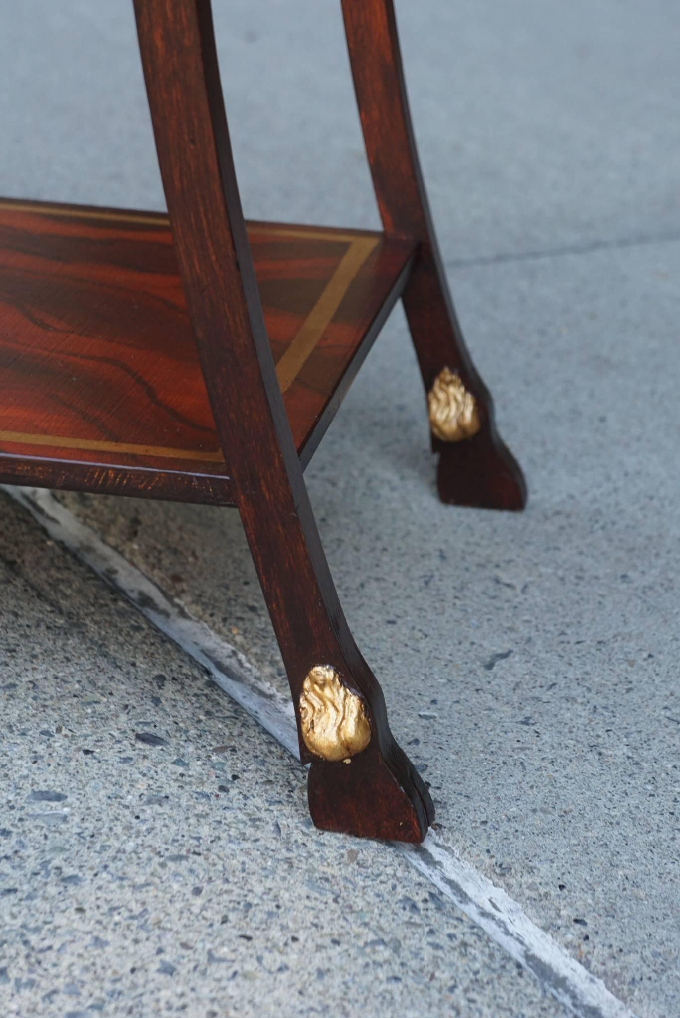 Wood Regency Style Grain Painted and Gilded Three-tiered Table