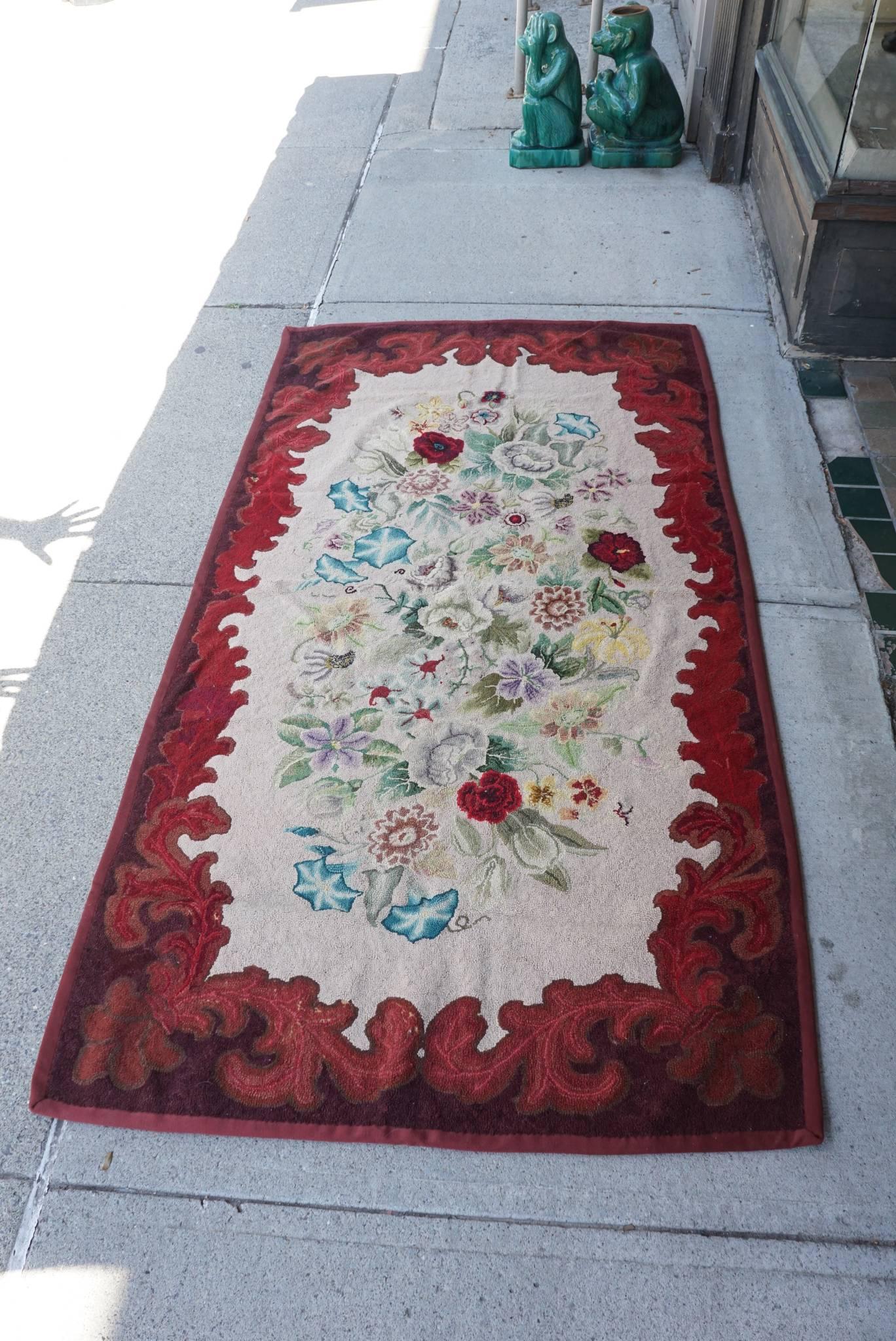 Late 19th Century American Hooked Rug from the Estate of Bunny Mellon In Good Condition In Hudson, NY