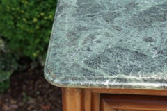 Oak 19th Century Gothic Revive English Marble Topped Centre or Library Table