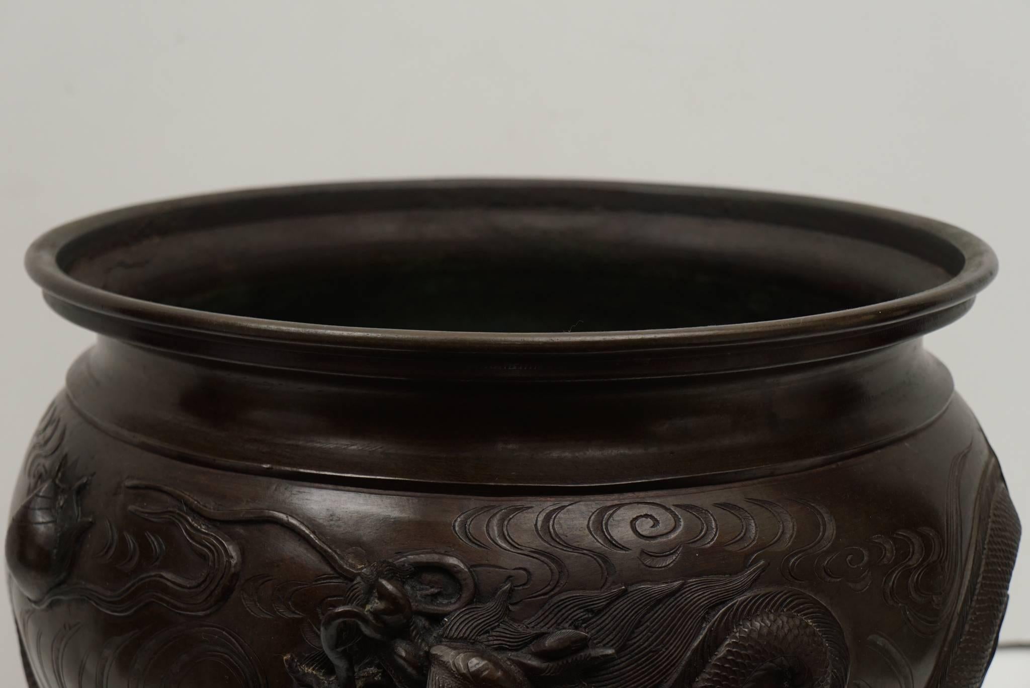 Late 19th Century Japanese Cast Bronze Open Censer 1